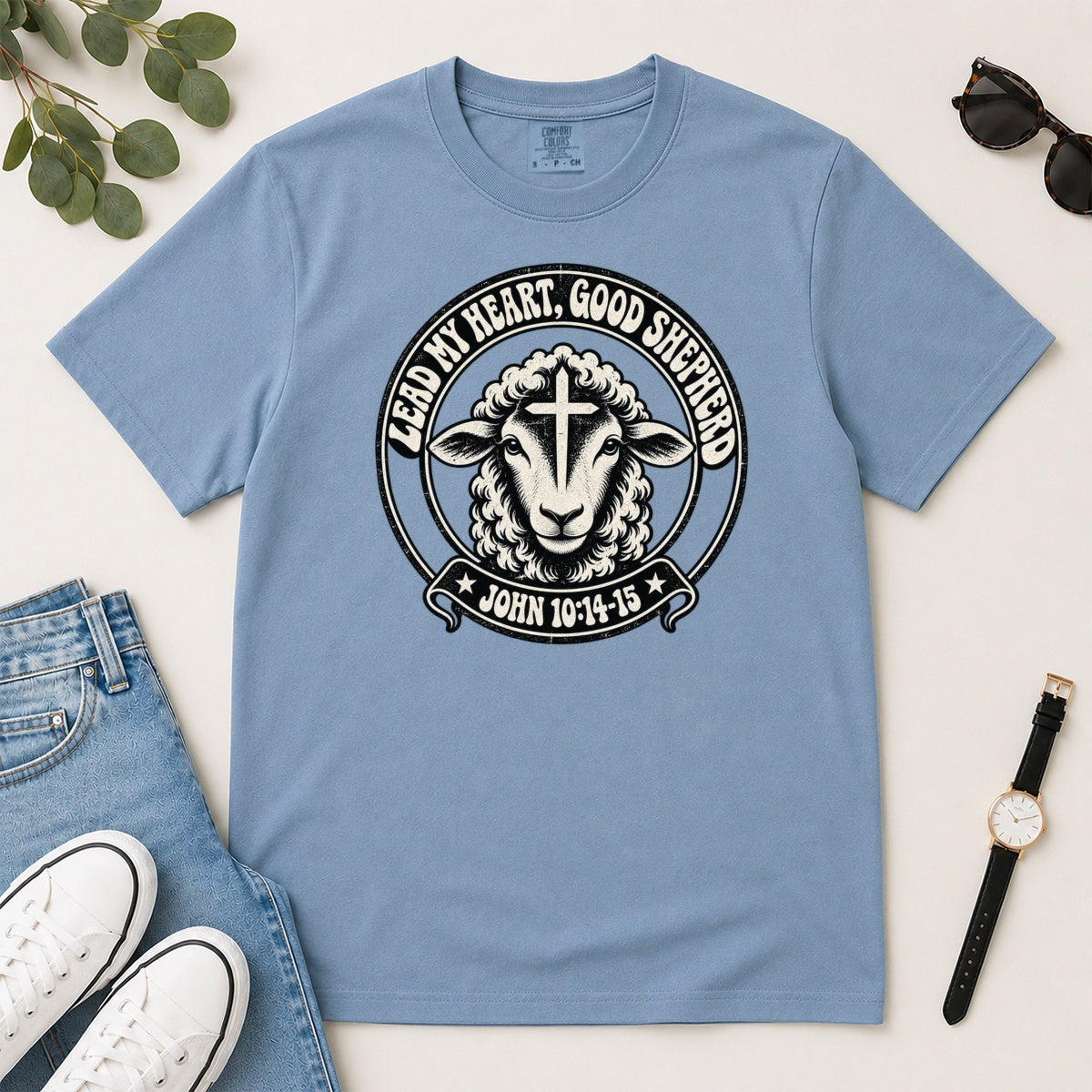 Lead My Heart Good Shepherd, Gift For Christian Pastor - 2D Unisex Garment-dyed T-shirt