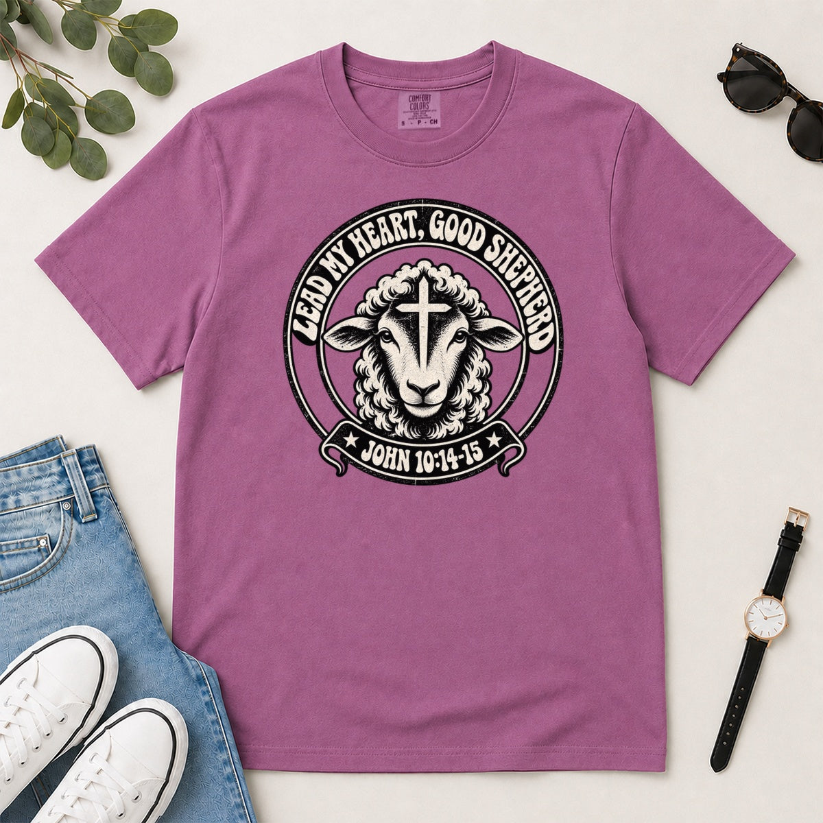 Lead My Heart Good Shepherd, Gift For Christian Pastor - 2D Unisex Garment-dyed T-shirt