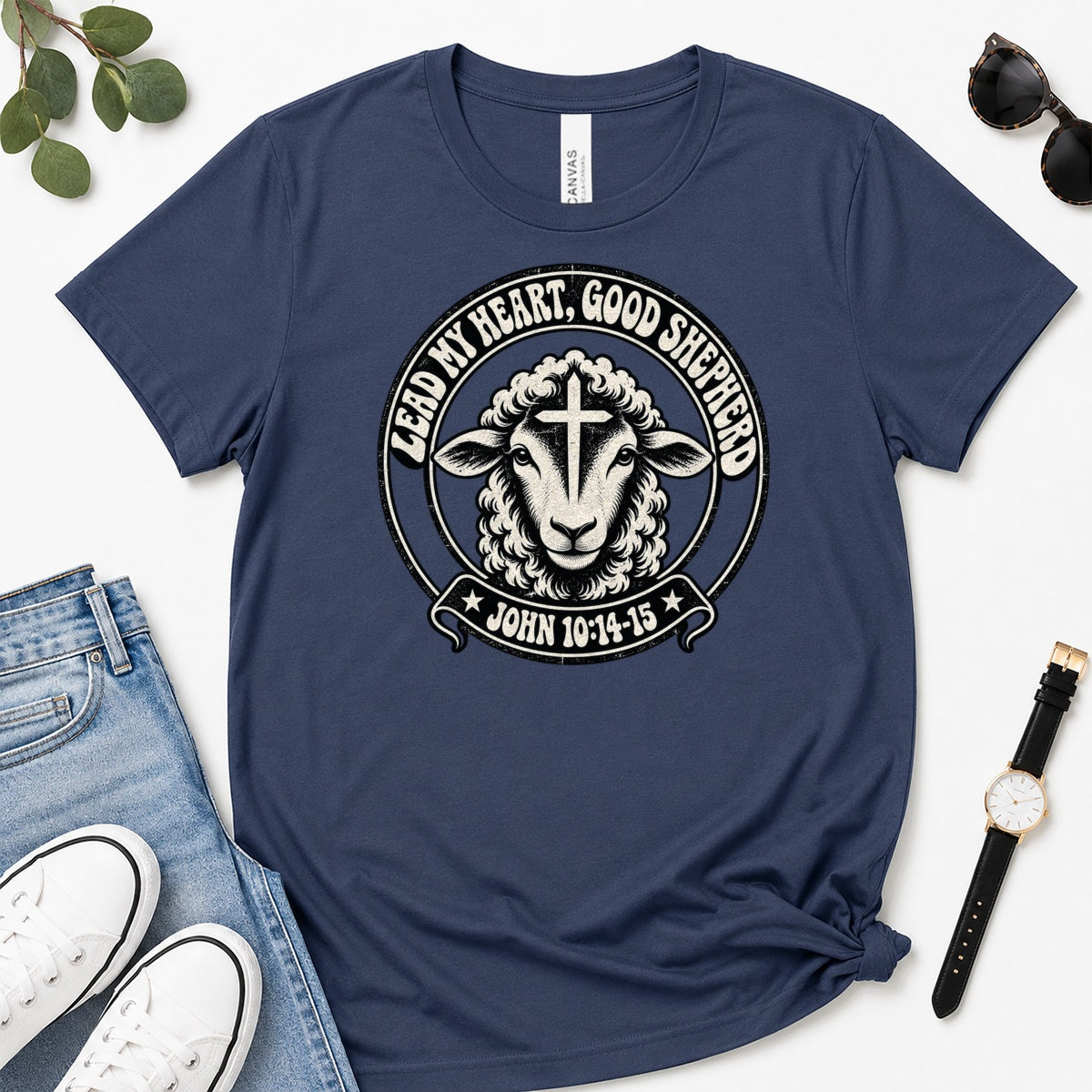 Lead My Heart Good Shepherd, Gift For Christian Pastor - 2D Unisex Premium T-shirt