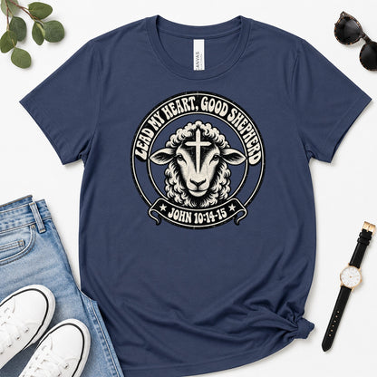 Lead My Heart Good Shepherd, Gift For Christian Pastor - 2D Unisex Premium T-shirt