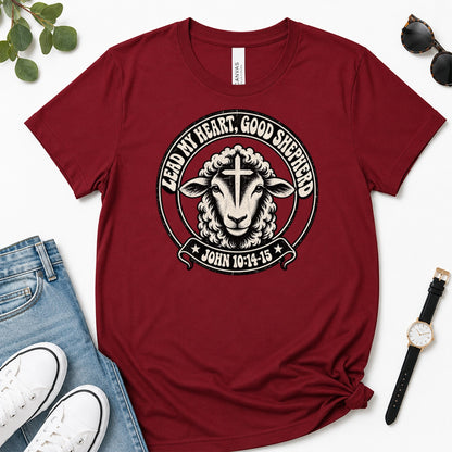 Lead My Heart Good Shepherd, Gift For Christian Pastor - 2D Unisex Premium T-shirt
