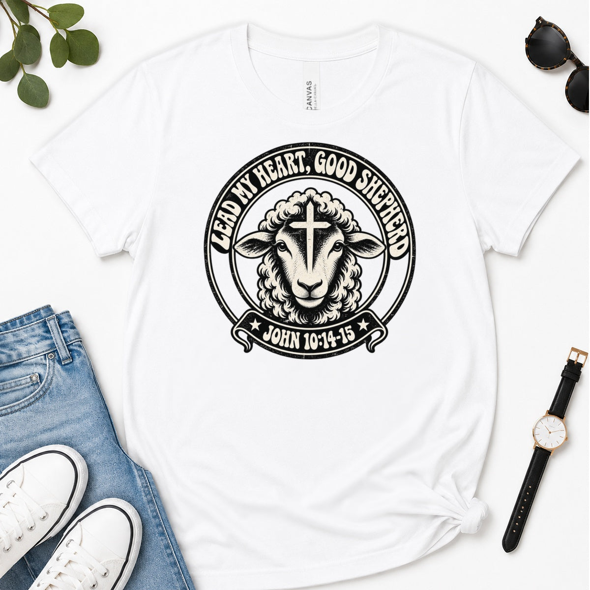 Lead My Heart Good Shepherd, Gift For Christian Pastor - 2D Unisex Premium T-shirt