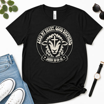 Lead My Heart Good Shepherd, Gift For Christian Pastor - 2D Unisex Premium T-shirt