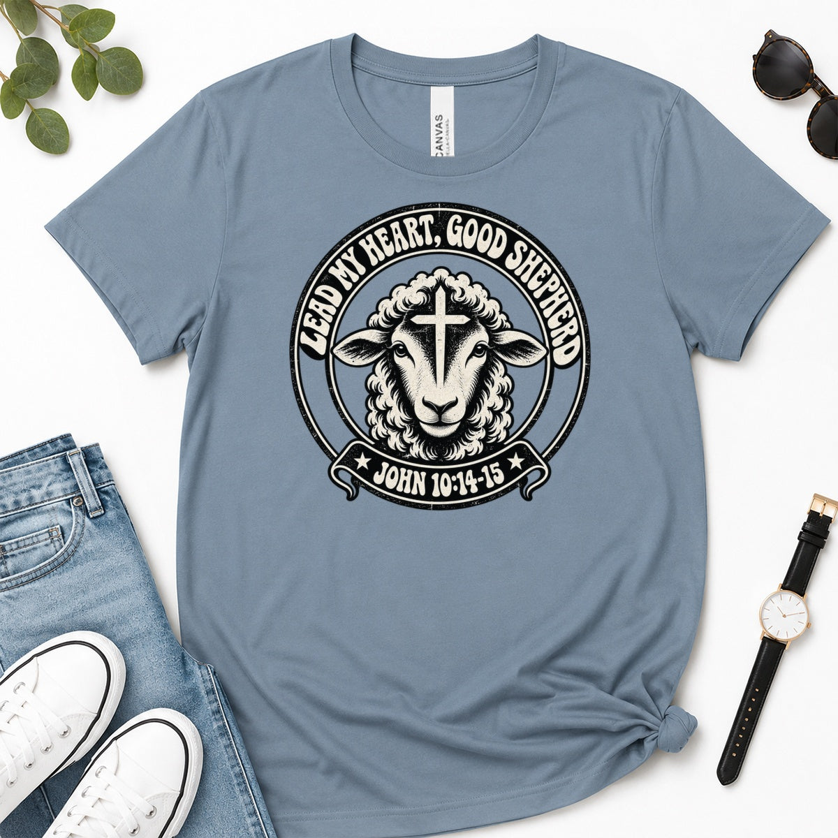 Lead My Heart Good Shepherd, Gift For Christian Pastor - 2D Unisex Premium T-shirt