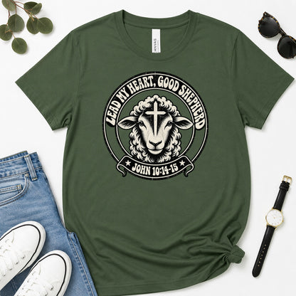 Lead My Heart Good Shepherd, Gift For Christian Pastor - 2D Unisex Premium T-shirt