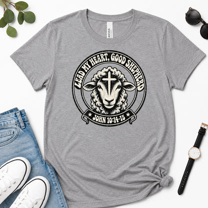 Lead My Heart Good Shepherd, Gift For Christian Pastor - 2D Unisex Premium T-shirt