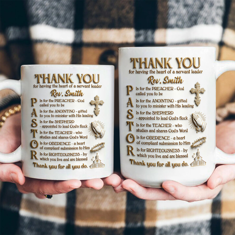 Thank You Pastor, Gift For Pastor | Personalized Ceramic Coffee Mug