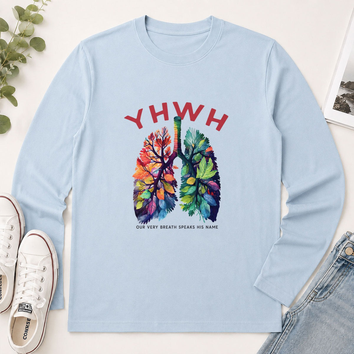 YHWH Our Very Breath Speaks His Name, Christian Gift - 2D Unisex Long Sleeve