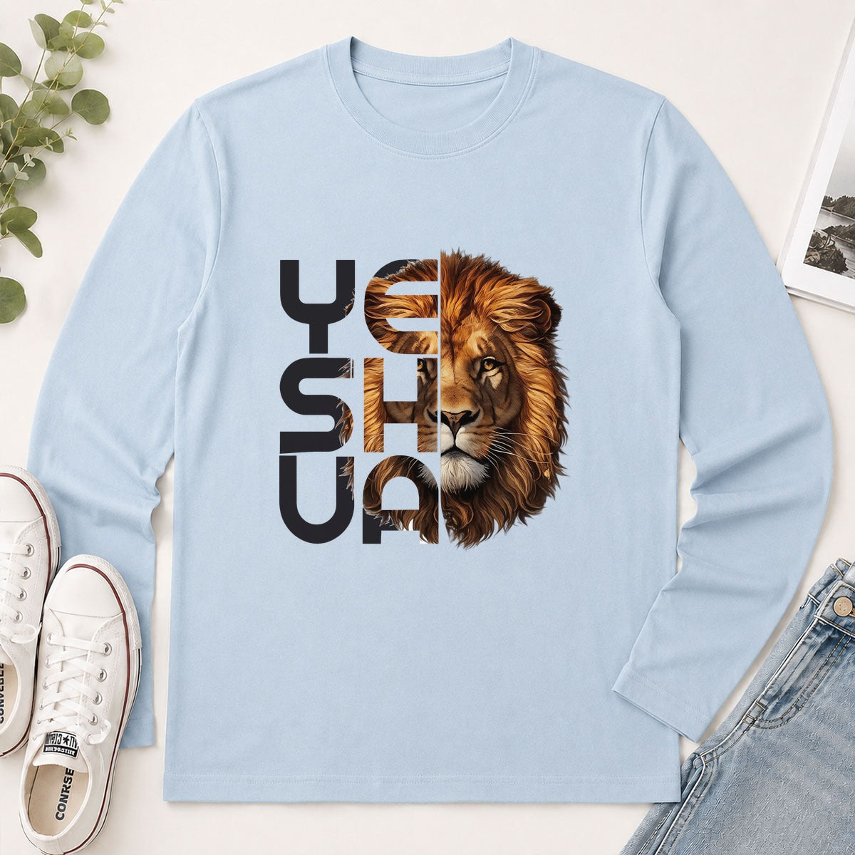 Yeshua Lion Of Judah, Christian Gift - 2D Unisex Long Sleeve