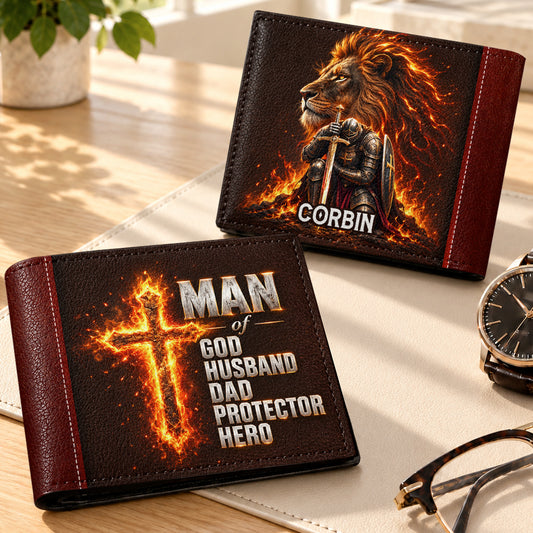 Man Of God, Gift For Men | Personalized Folded Wallet For Men