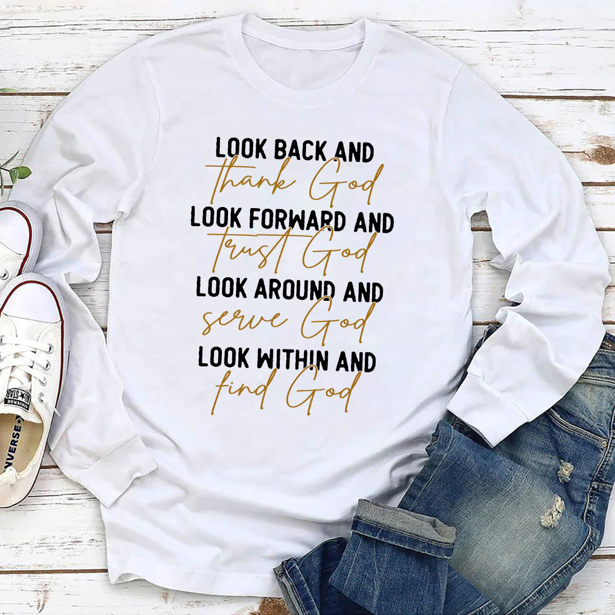 Look Around And Serve God | 2D Unisex Long Sleeve