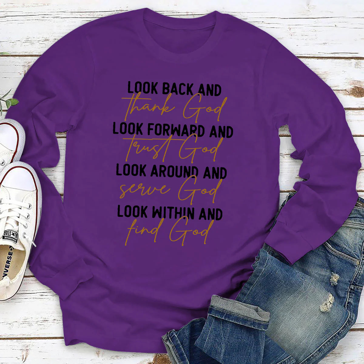 Look Around And Serve God | 2D Unisex Long Sleeve
