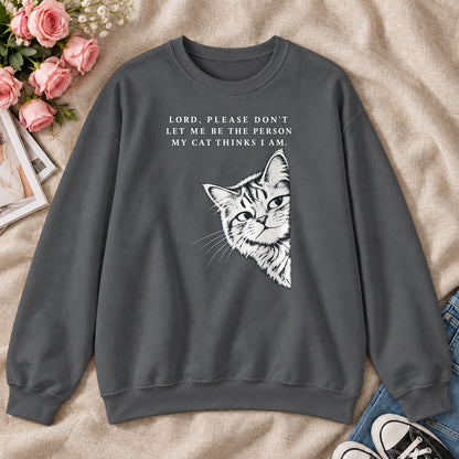 Lord Please Don't Let Me Be The Person My Cat Thinks I Am Gift For Christian Cat Lovers - 2D Unisex Sweatshirt
