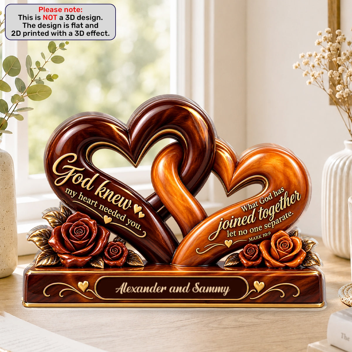 God Knew My Heart Needed You, Gift For Couple - Personalized Custom Shaped Acrylic Plaque