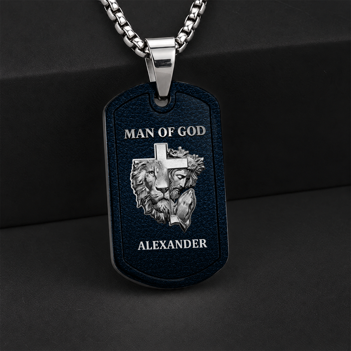 Man Of God, Christian Gifts For Husband, Dad | Personalized Dog Tag Necklace