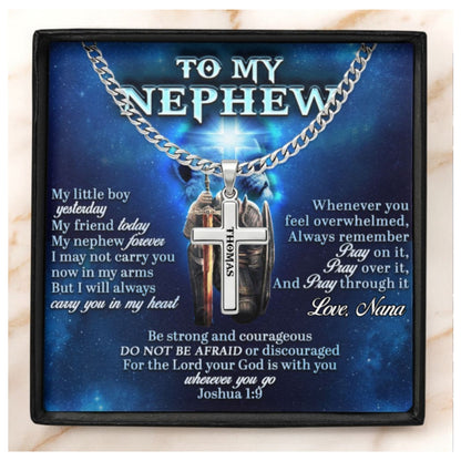 To My Son, My Grandson, My Boy - Personalized Cross Link Chain
