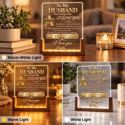 Never Forget That I Love You, Gift For Husband - Personalized Night Light