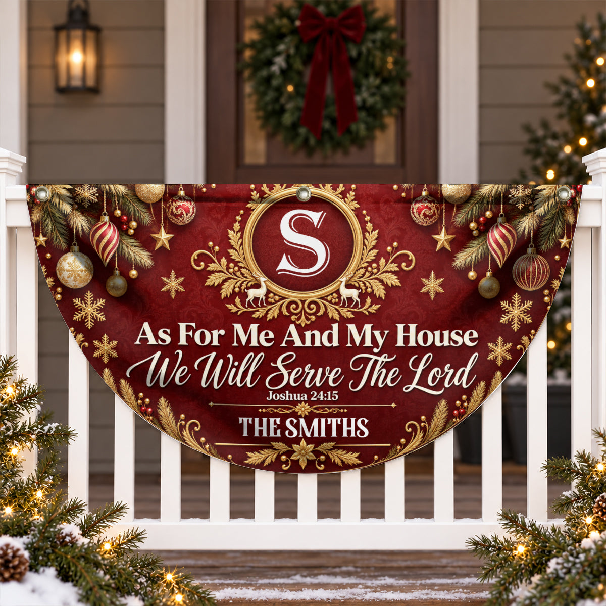 As For Me And My House We Will Serve The Lord, Christian Gifts For Family |  Personalized Non-Pleated Fan Flag