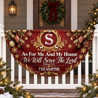 As For Me And My House We Will Serve The Lord, Christian Gifts For Family |  Personalized Non-Pleated Fan Flag