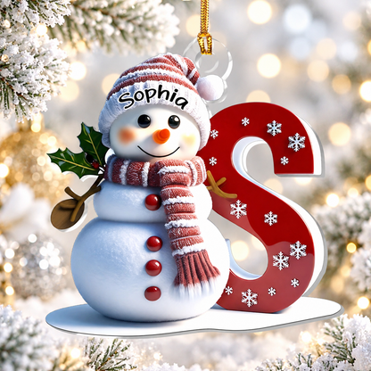 Snowman Merry Christmas, Chrismas Gift For Family - Personalized 1-Layer Acrylic Ornament