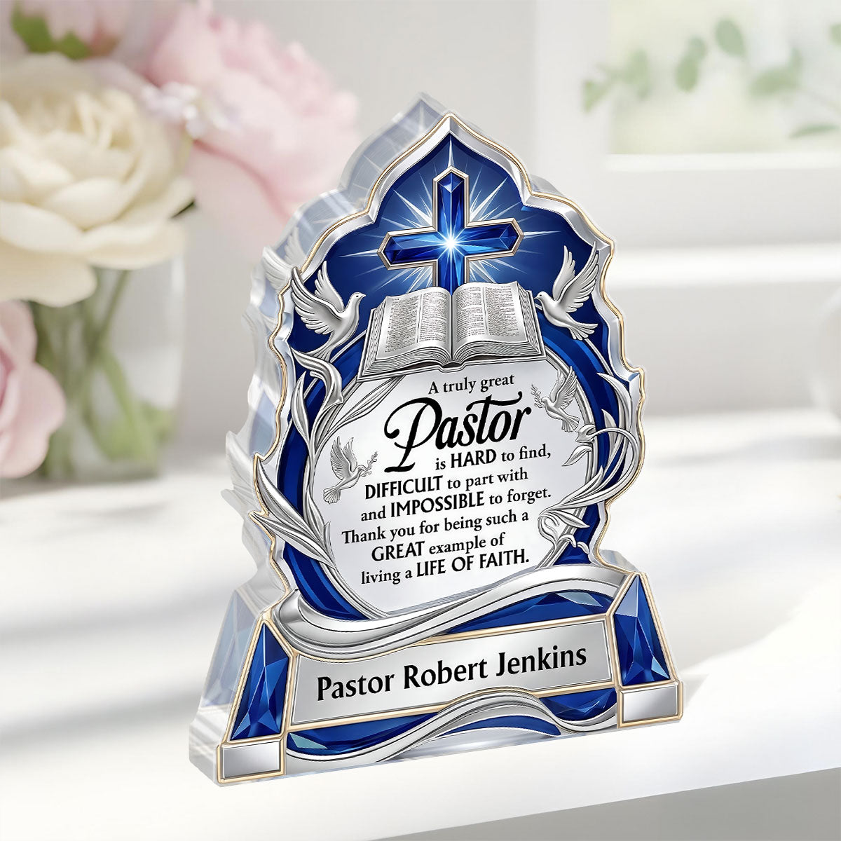 A Truly Great Pastor | Personalized Custom Shaped Acrylic Plaque