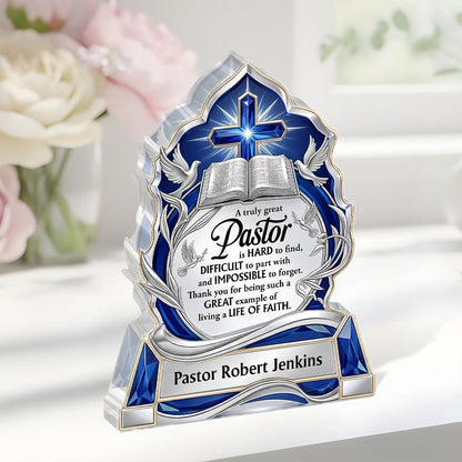 A Truly Great Pastor | Personalized Custom Shaped Acrylic Plaque