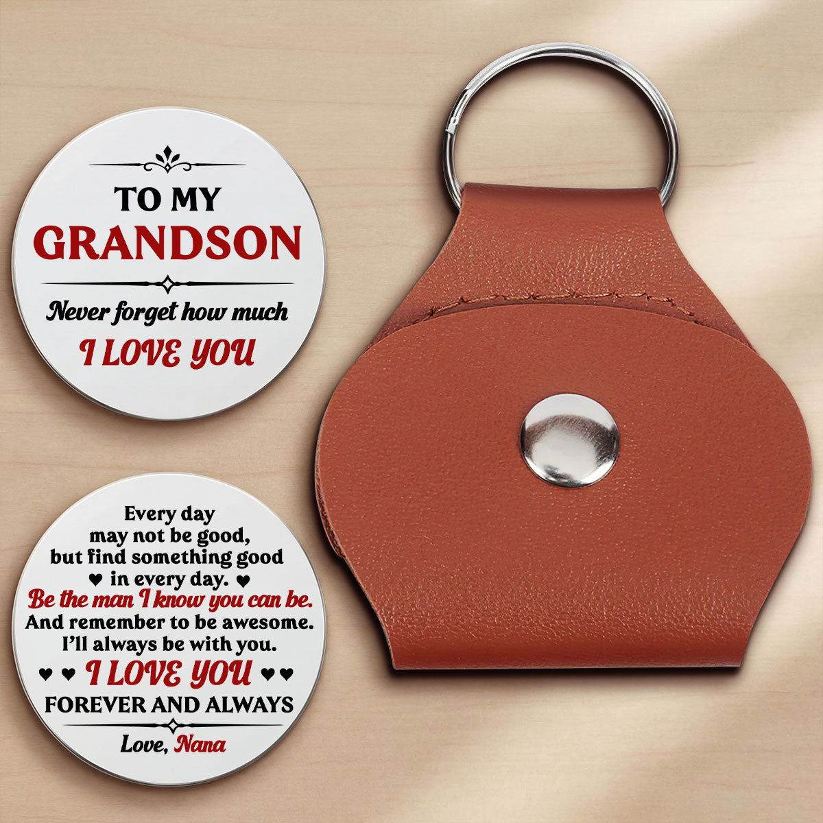 To My Son I Love You Forever And Always, Gift For Grandson - Personalized Pocket Hug