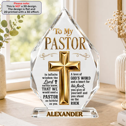 The Lord Knew We Need A Pastor, Gift For Pastor | Personalized Custom Shaped Squared Acrylic Plaque