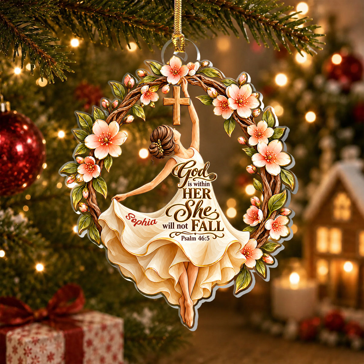 God Is Within Her, Gift For Her | Personalized 1-Layer Acrylic Ornament