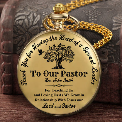With Jesus Pastor | Personalized Pocket Watch