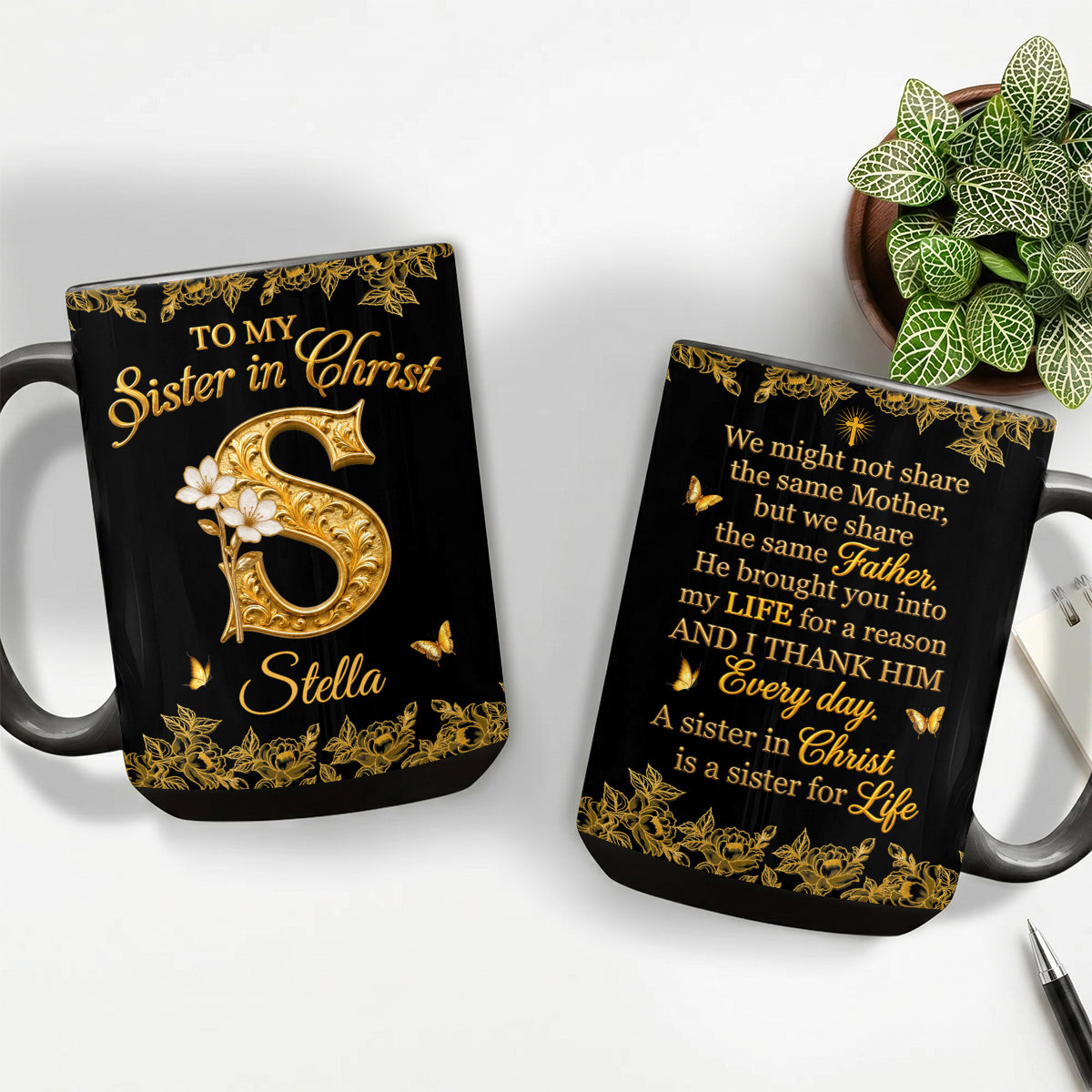 To My Sister In Christ, Gift For Sister In Christ | Personalized Ceramic Coffee Mug