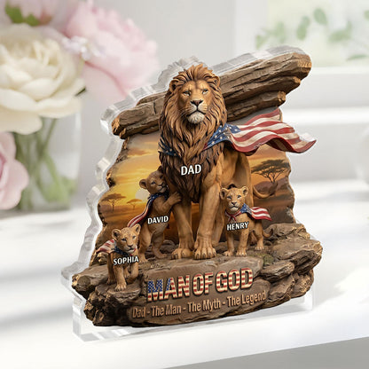 Man Of God Dad The Man The Myth The Legend | Personalized Custom Shaped Acrylic Plaque