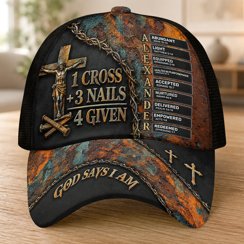 1 Cross 3 Nails 4 Given, Gift For Him | Personalized Classic Cap