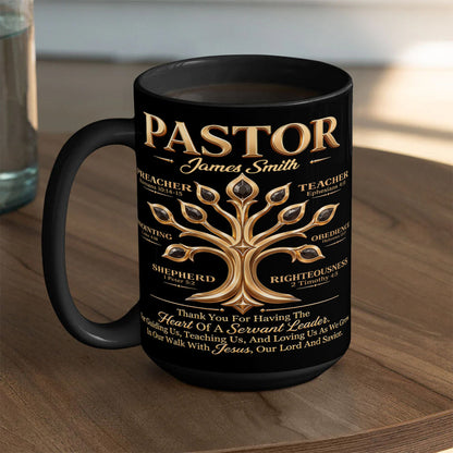 My Preacher, Teacher, & Shepherd, Gift For Pastor | Personalized Ceramic Coffee Mug
