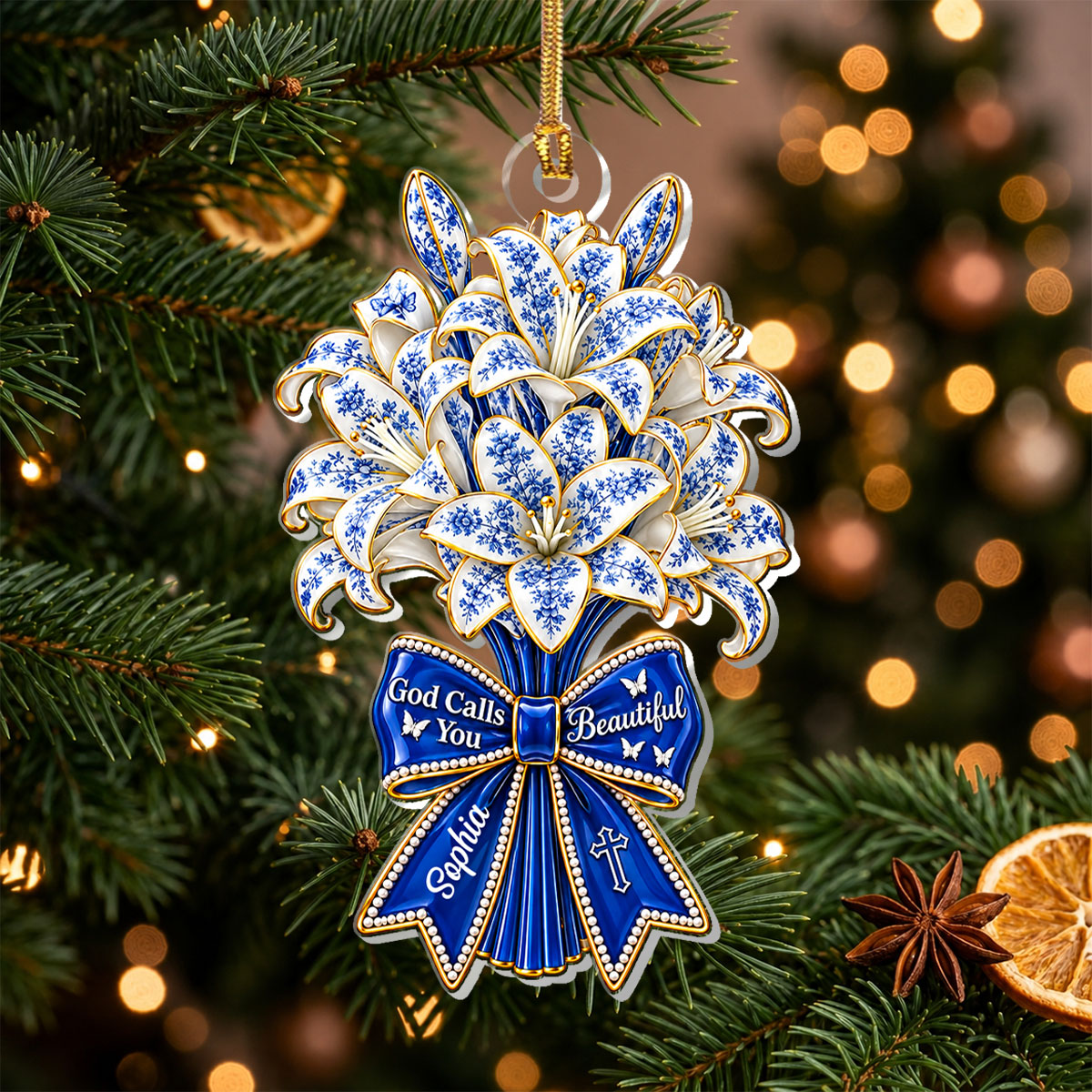 God Calls You Beautiful, Personalized Gift For Women | Personalized 1-Layer Acrylic Ornament