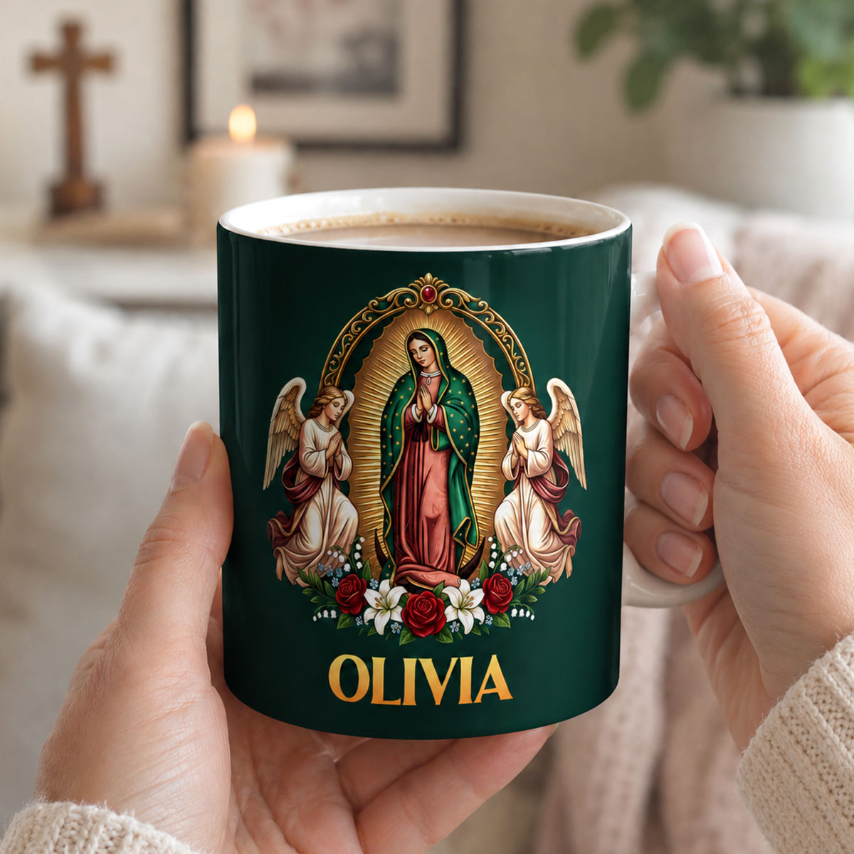 Our Lady Of Guadalupe, Catholic Gift For Her | Personalized Ceramic Coffee Mug