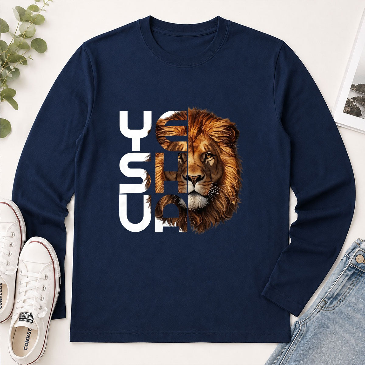 Yeshua Lion Of Judah, Christian Gift - 2D Unisex Long Sleeve