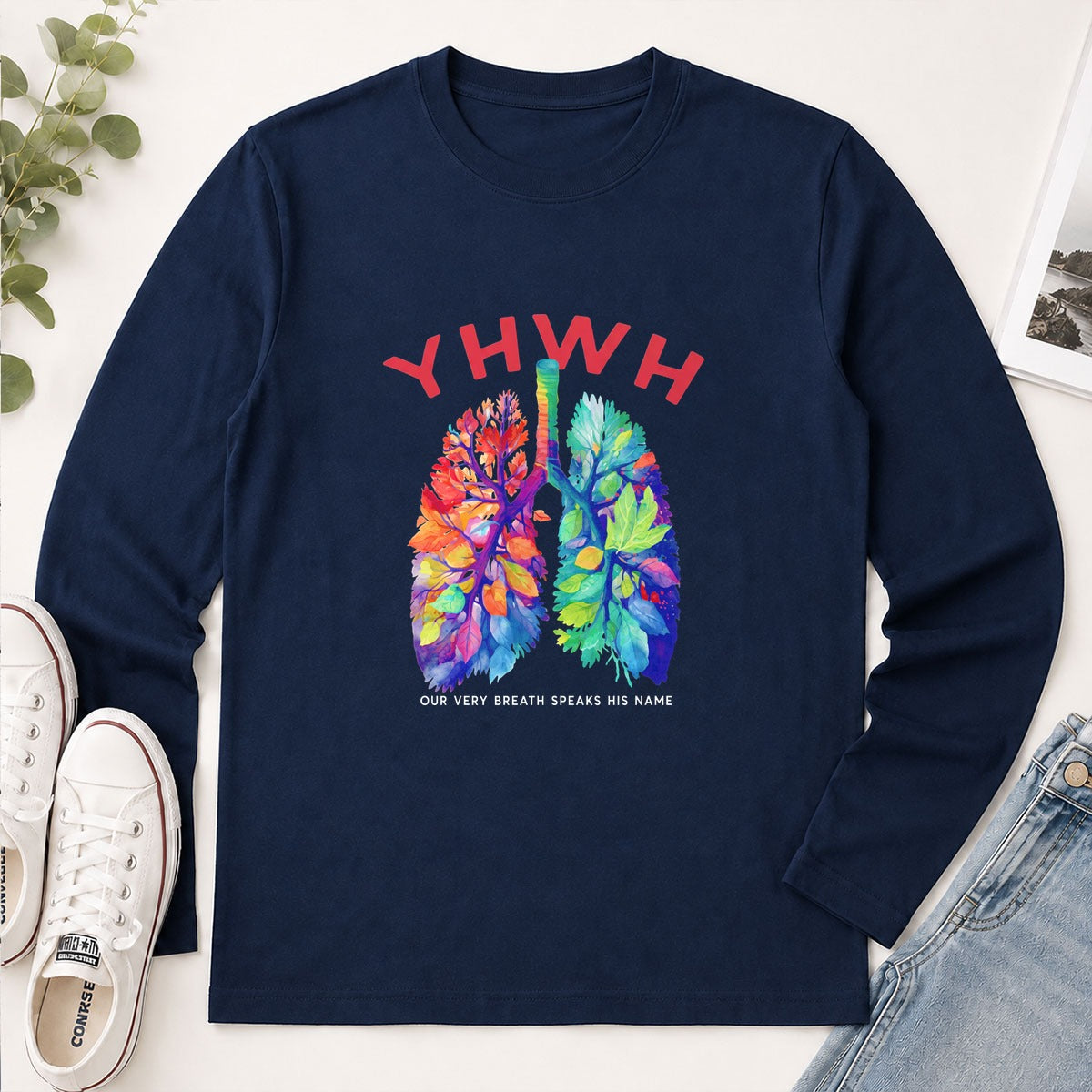YHWH Our Very Breath Speaks His Name, Christian Gift - 2D Unisex Long Sleeve