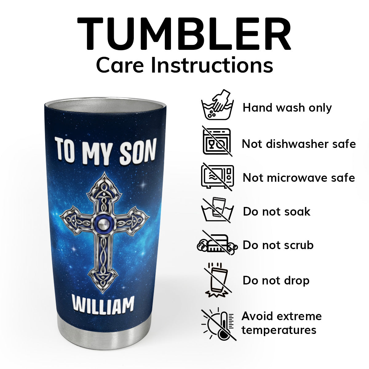 To My Son Do Not Be Afraid | Personalized Stainless Steel Tumbler