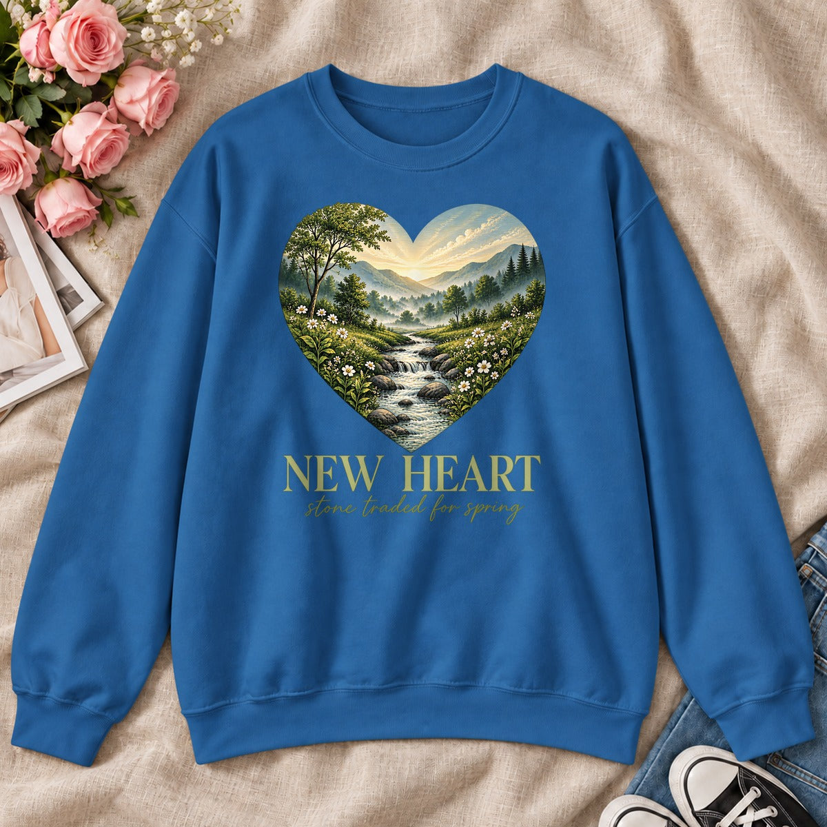 New Heart Stone Traded For Spring, Gift For New Believers - 2D Unisex Sweatshirt