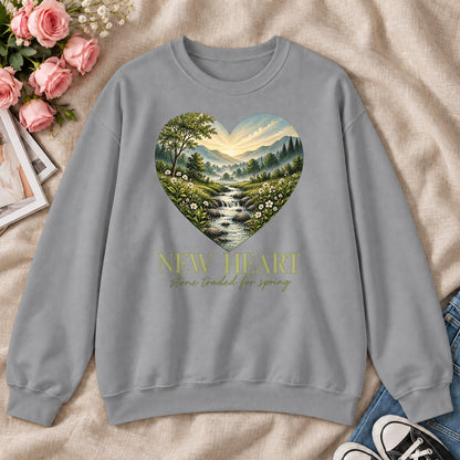 New Heart Stone Traded For Spring, Gift For New Believers - 2D Unisex Sweatshirt