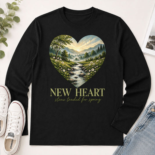 New Heart Stone Traded For Spring, Gift For Christian - 2D Unisex Long Sleeve