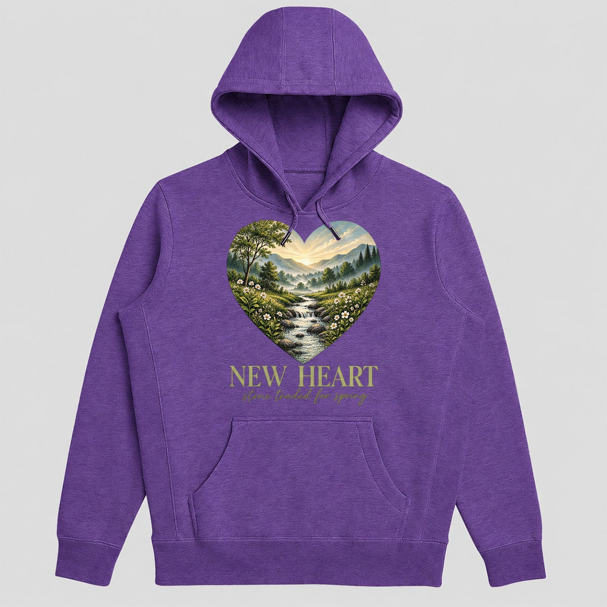 New Heart Stone Traded For Spring, Gift For Nature Loving Christians - 2D Unisex Hoodie