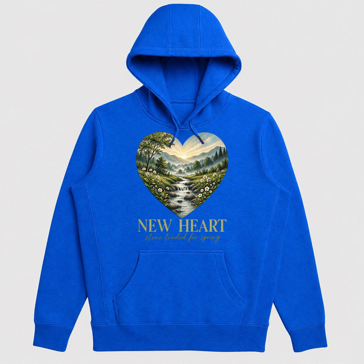 New Heart Stone Traded For Spring, Gift For Nature Loving Christians - 2D Unisex Hoodie