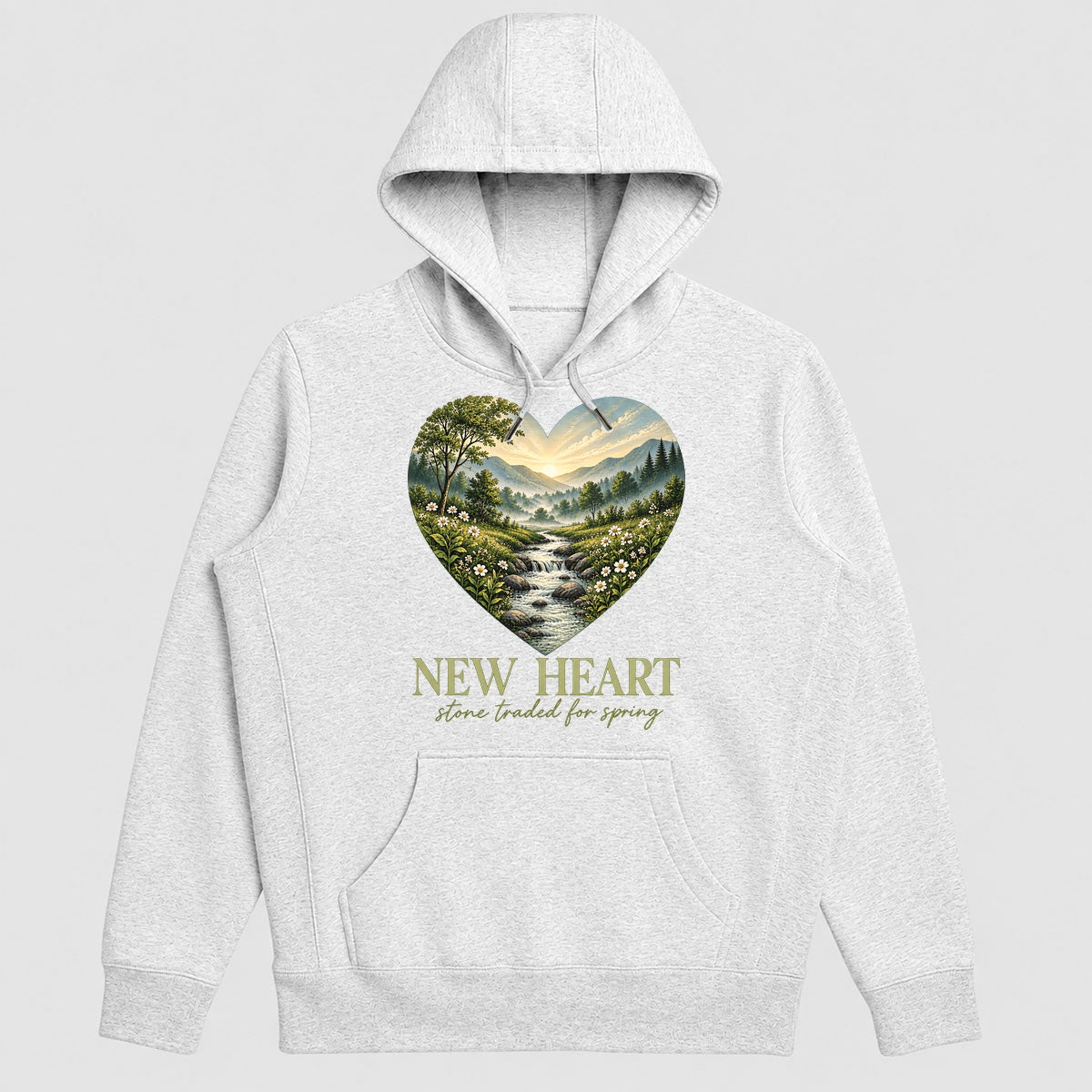 New Heart Stone Traded For Spring, Gift For Nature Loving Christians - 2D Unisex Hoodie