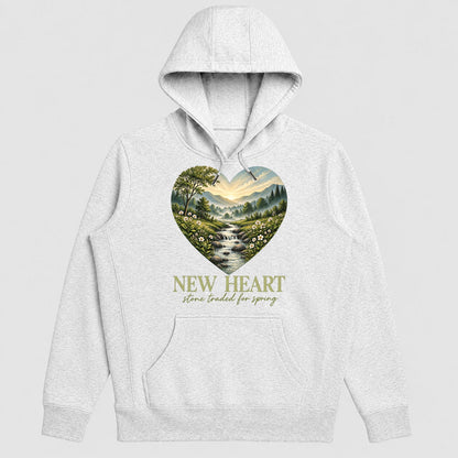 New Heart Stone Traded For Spring, Gift For Nature Loving Christians - 2D Unisex Hoodie