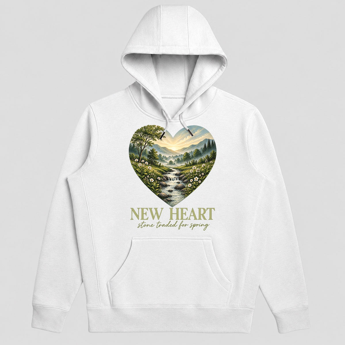 New Heart Stone Traded For Spring, Gift For Nature Loving Christians - 2D Unisex Hoodie