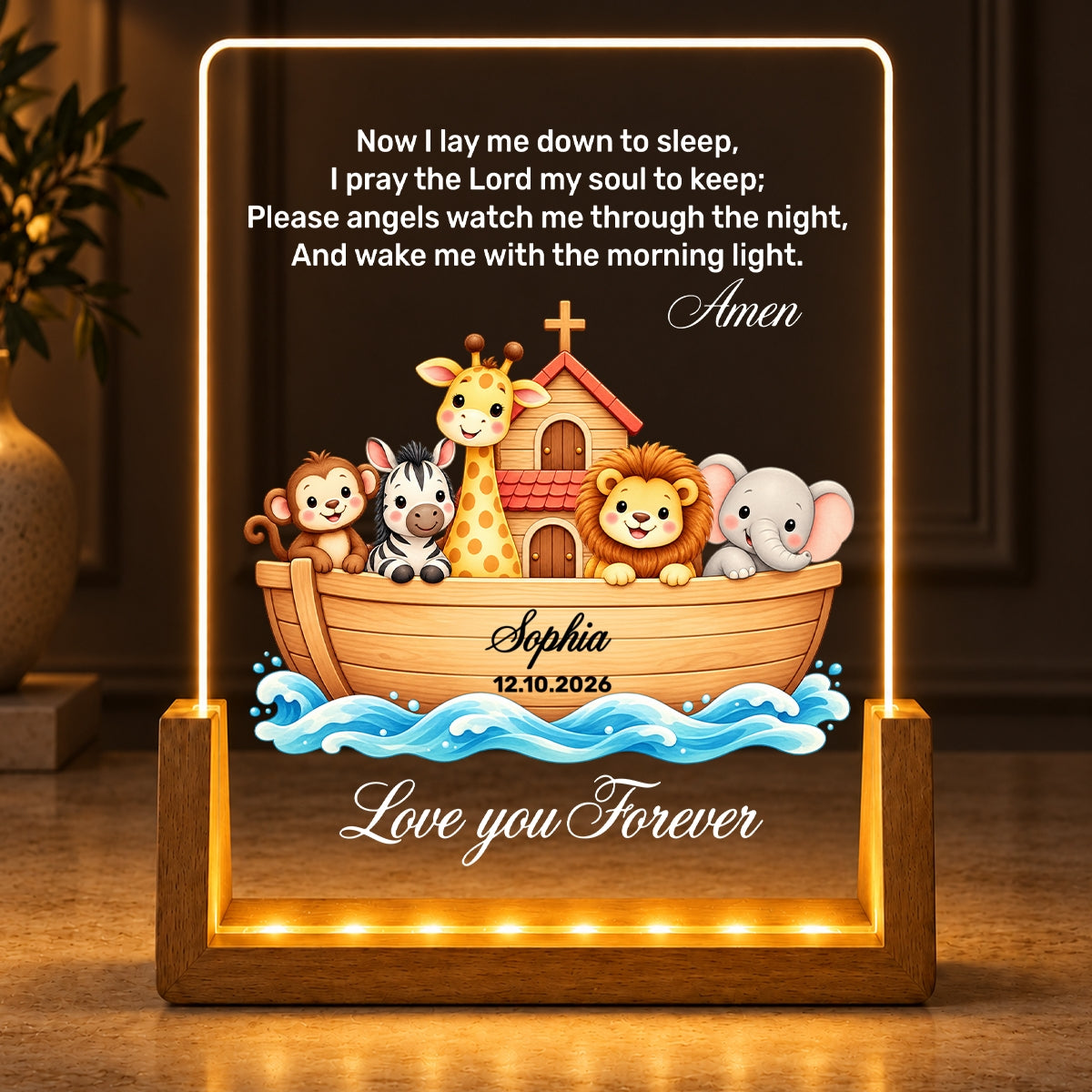 Now I Lay Me Down To Sleep, Gift For Grandkids | Personalized Night Light