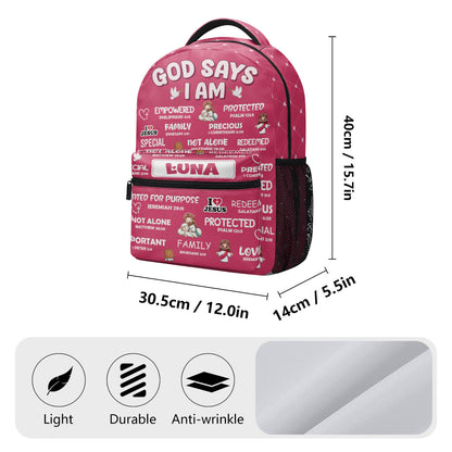 God Says I Am | Personalized Backpack