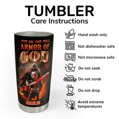 Put On The Full Armor Of God | Personalized Stainless Steel Tumbler